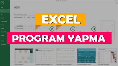 Excel tabanlı program yapma 